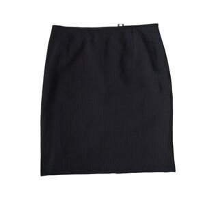 Tahari by ASL Black and White Pinstriped Print Timeless Office Above Knee Skirt